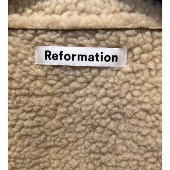 Reformation Stoke Suede Faux-Shearling Coat Size XL - Picture 6 of 9